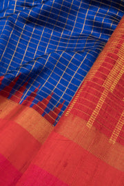 Blue Handloom Raw Silk Saree - Avishya