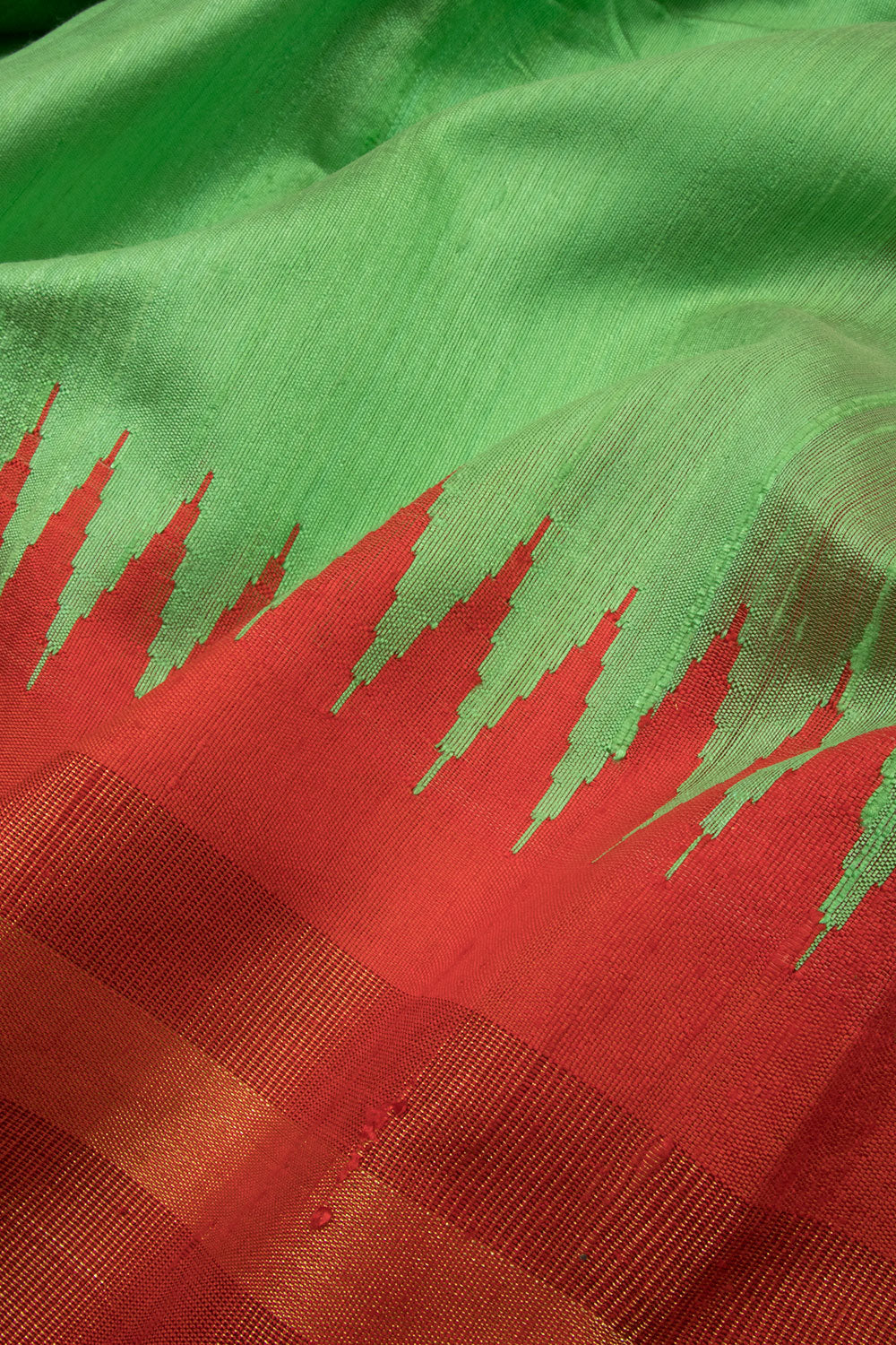 Light Green Handloom Raw Silk Saree - Avishya
