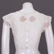Off White Handcrafted Banarasi Silk Blouse 10064841