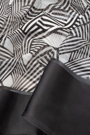 Black and white Printed Organza Saree - Avishya