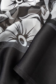Black and White Printed Organza Saree - Avishya