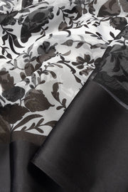 Black and White Printed Organza Saree - Avishya