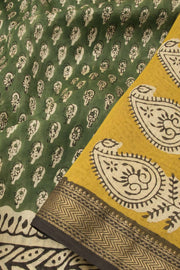 Green Anokhi Hand Block Printed Saree - Avishya