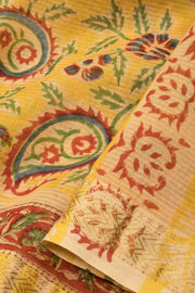Yellow Anokhi Hand Block Printed Saree - Avishya
