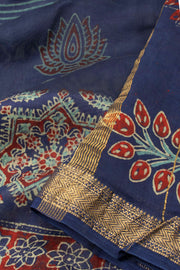 Blue Anokhi Hand Block Printed Saree - Avishya