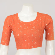Orange Sequin Embroidered Georgette Blouse - Avishya