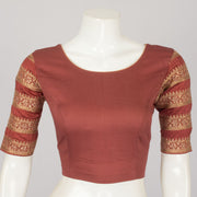 Deep Maroon Zari Sequin Embroidered Tussar Silk Blouse - Avishya