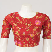 Red Hand Embroidered Net Silk Blouse - Avishya