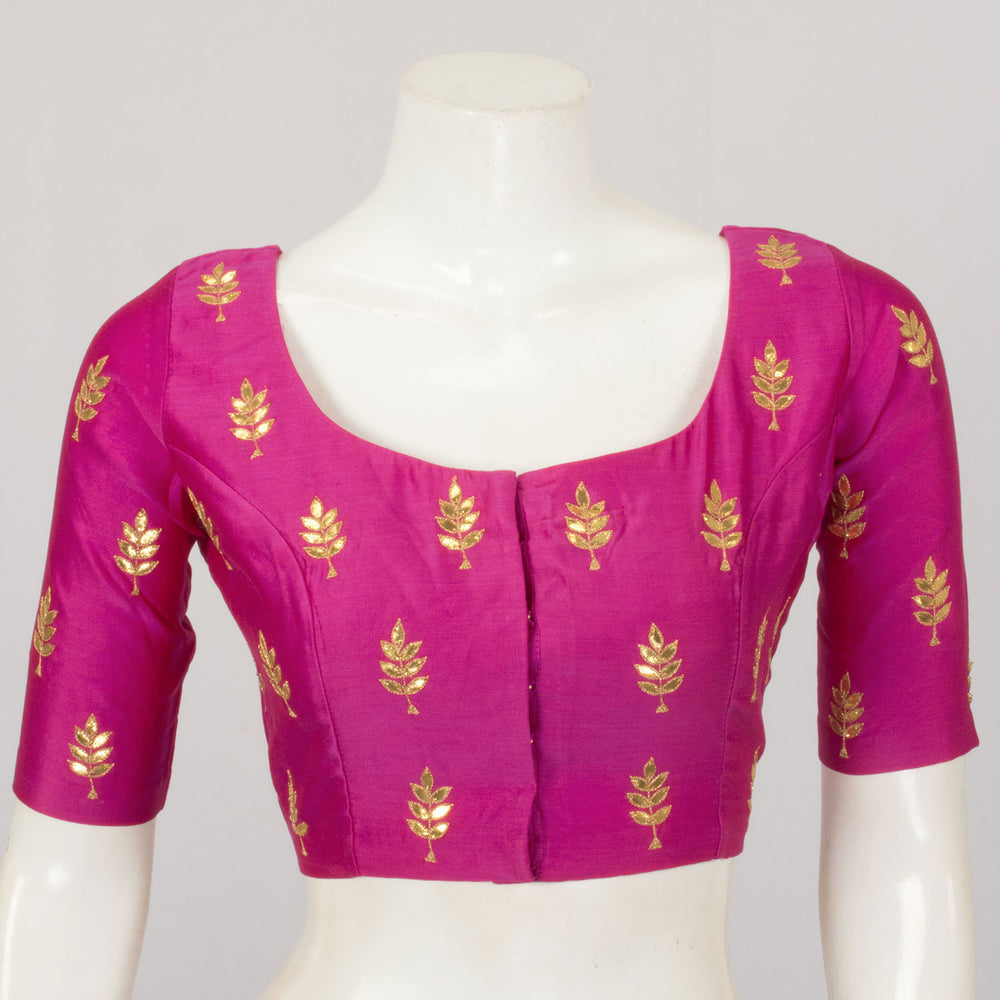 Pink Sequin Embroidered Chanderi Silk Cotton Blouse - Avishya