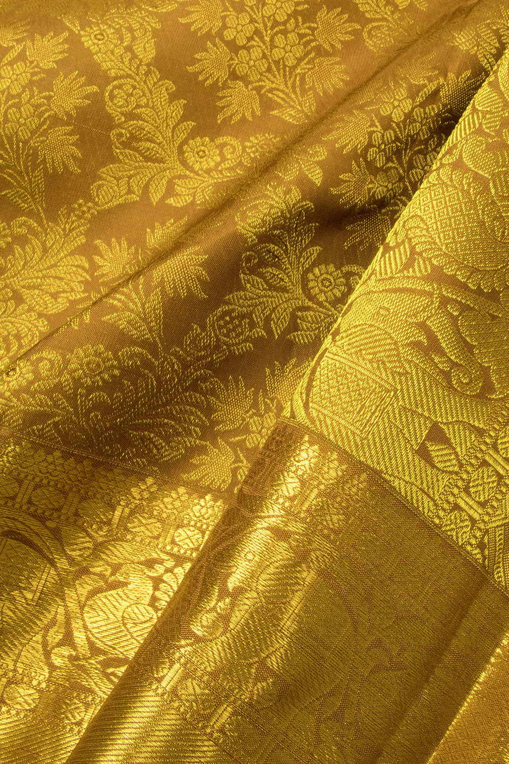 Antique Gold Bridal Kanjivaram Silk Saree 10064981