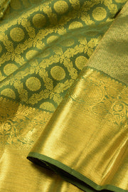 Pine Green Bridal Kanjivaram Silk Saree 10064983
