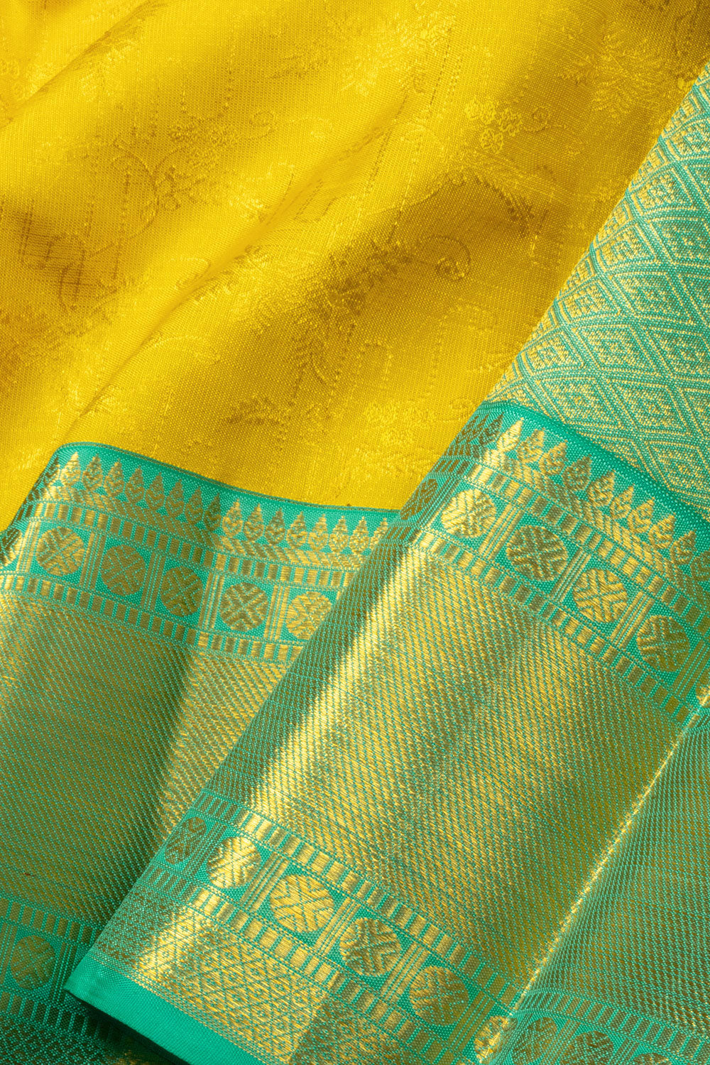 Lemon Yellow Bridal Korvai Kanjivaram Silk Saree - Avishya