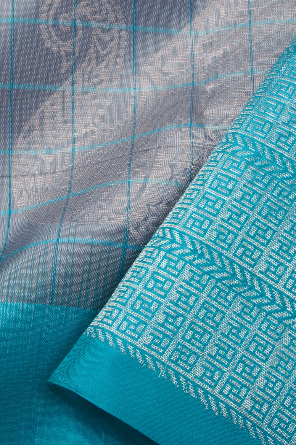 Grey Handloom Kanjivaram Soft Silk Saree 10065008
