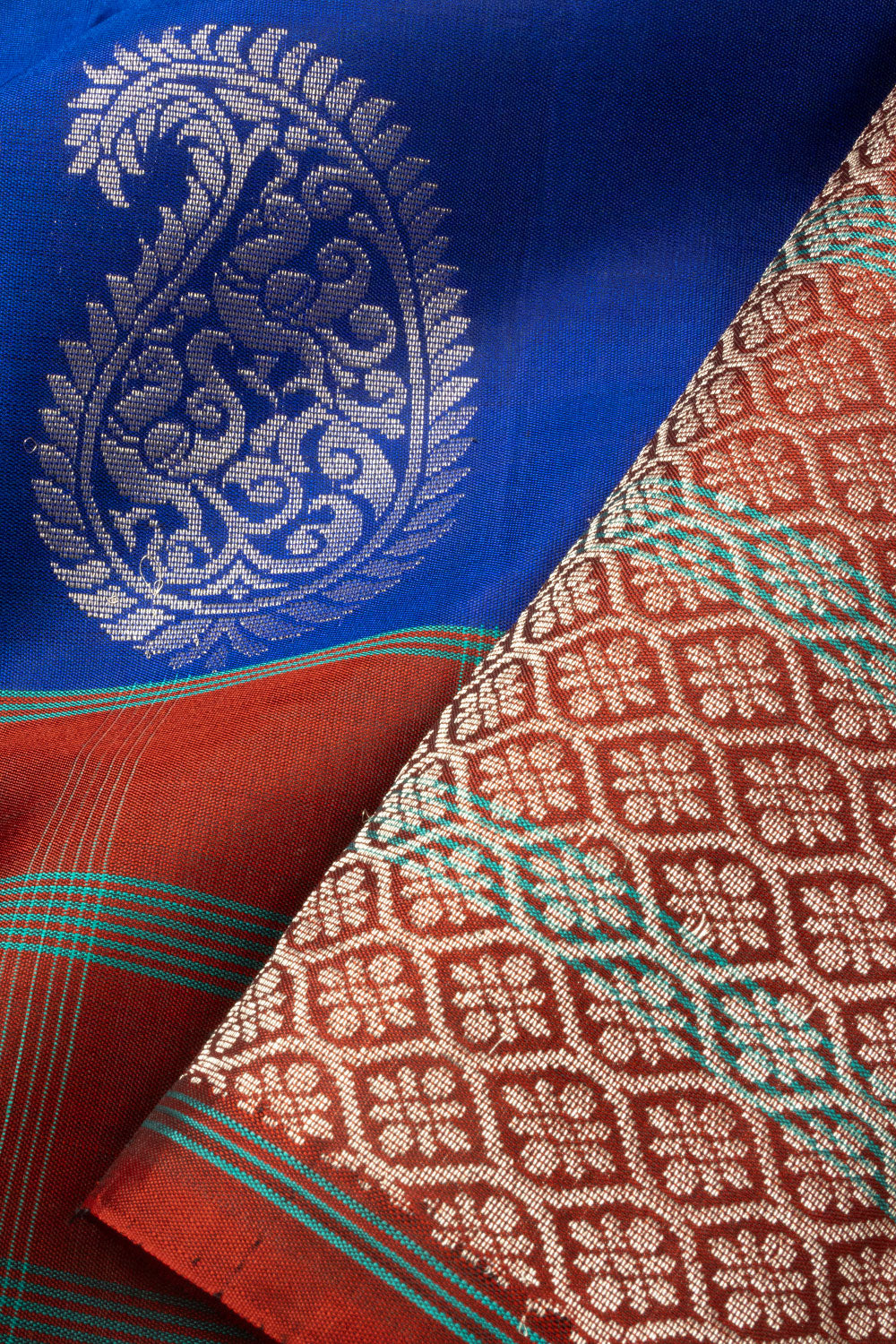 Blue Handloom Kanjivaram Soft Silk Saree - Avishya