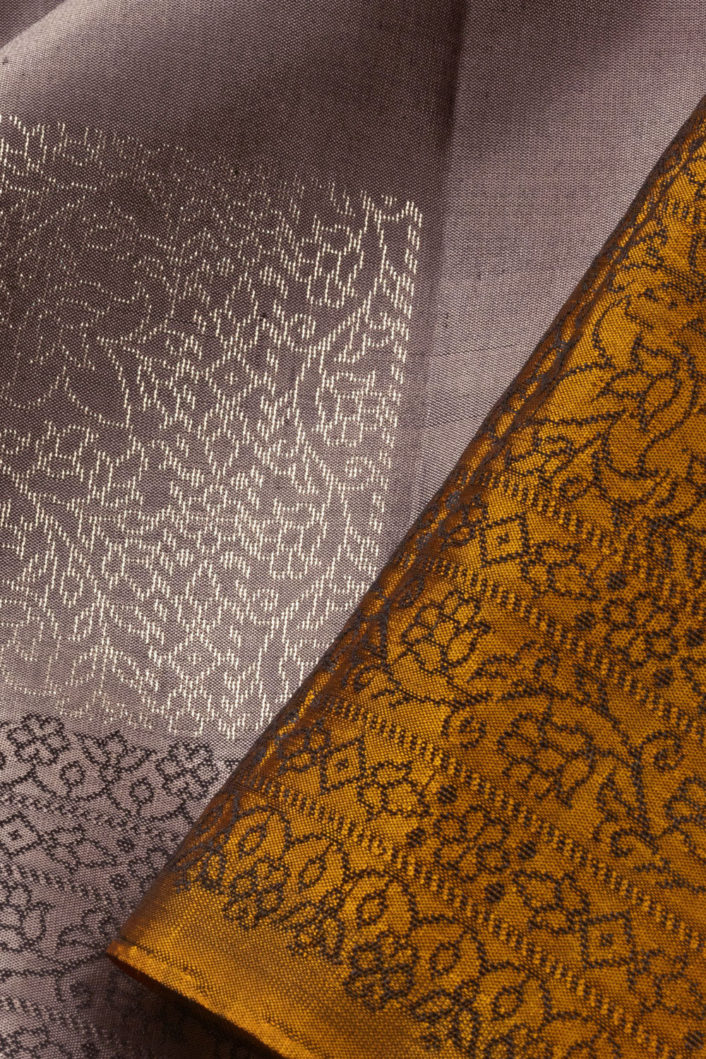 Grey Handloom Kanjivaram Soft Silk Saree - Avishya