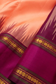 Peach Handloom Korvai Kanjivaram Silk Saree 10065035