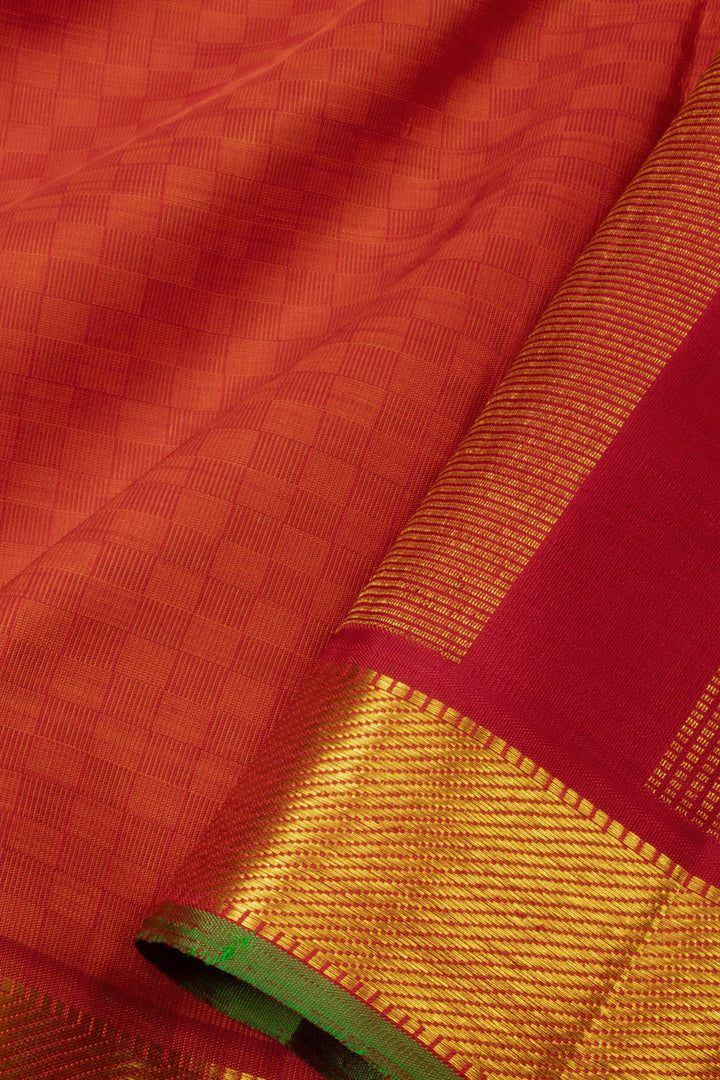 Red Handloom Kanjivaram Silk Saree 10065038