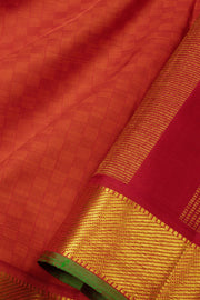 Red Handloom Pai Kattam Kanjivaram Silk Saree 10065038