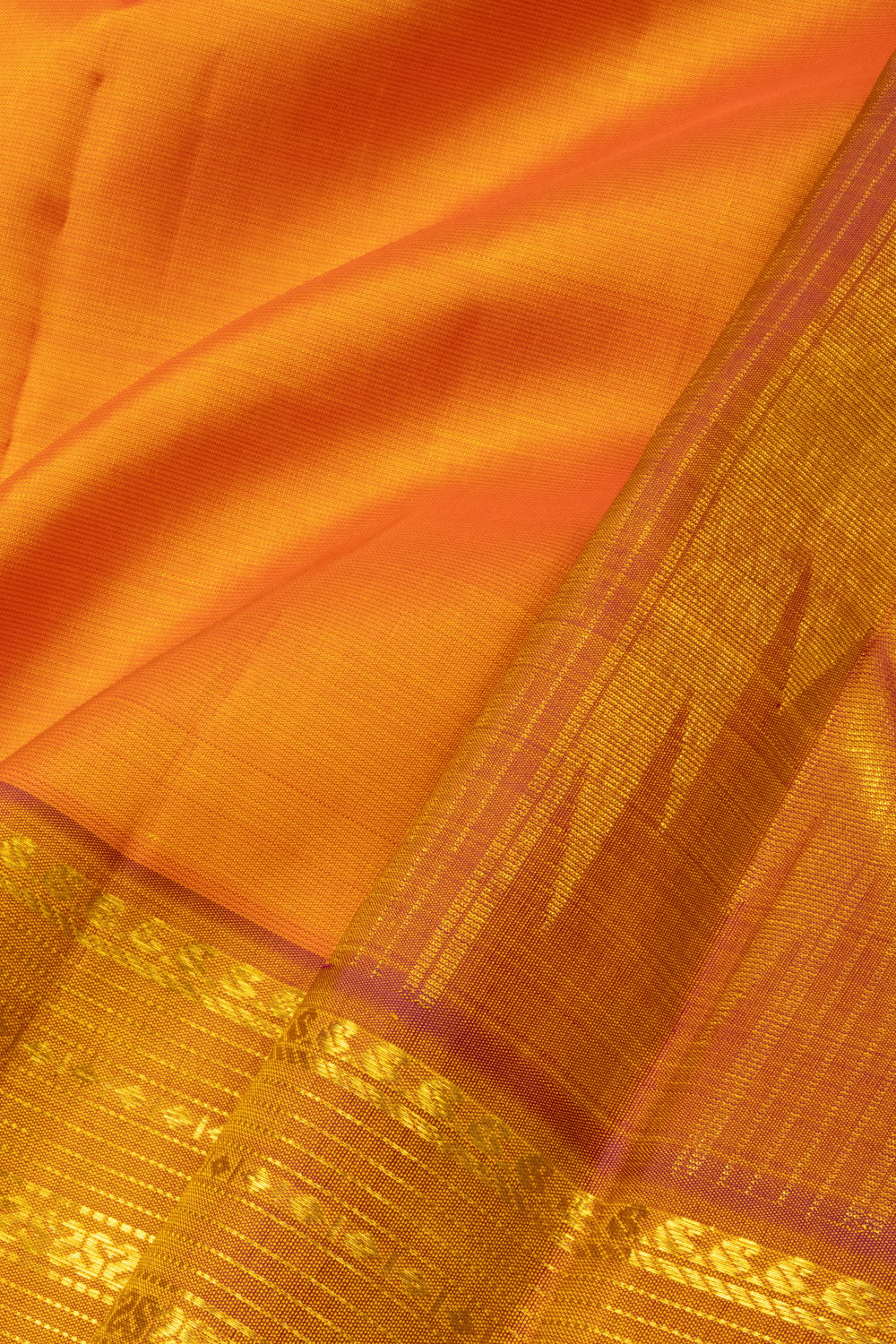 Orange Pure Zari Kanjivaram Silk Saree