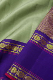 Elaichi Green Handloom Korvai Kanjivaram Silk Saree 10065051