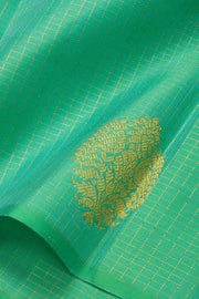 Turquoise Green Handloom Kanjivaram Silk Saree 10065053