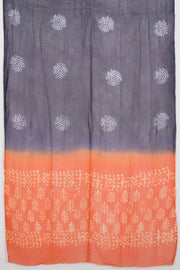 Orange Batik Printed Cotton 3-Piece Salwar Suit Material - Avishya