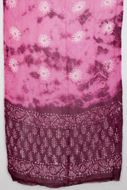 Burgundy Hand Block Printed Cotton 3-Piece Salwar Suit Material 10065067