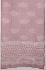 Purple Hand Block Printed Cotton 3-Piece Salwar Suit Material - Avishya