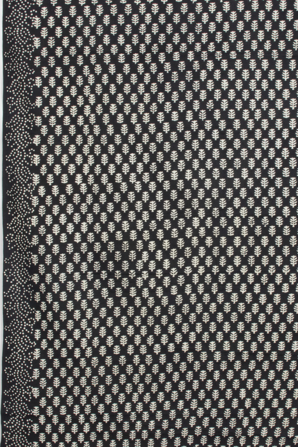 Black Hand Block Printed Cotton 3-Piece Salwar Suit Material - Avishya