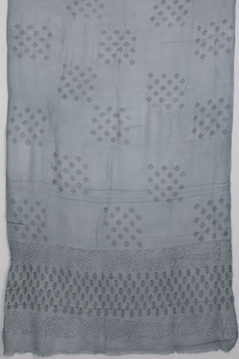Black Hand Block Printed Cotton 3-Piece Salwar Suit Material - Avishya