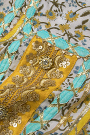 Gotapatti Embroidered Cotton 3-Piece Salwar Suit Material - Avishya