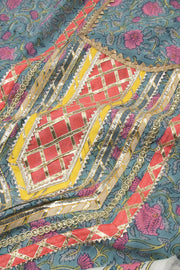 Gotapatti Embroidered 3-piece Cotton Salwar Suit Material - Avishya