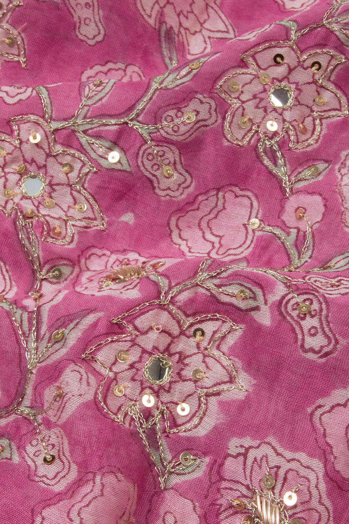Embroidered 3-Piece Silk Cotton Salwar Suit Material  - Avishya