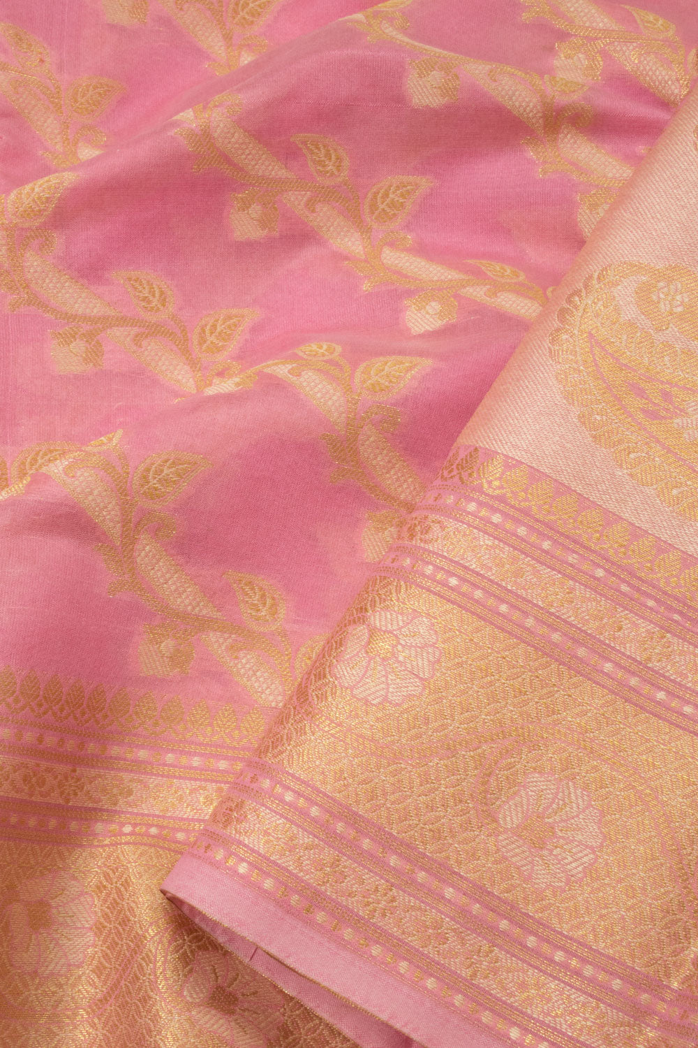 Pink Handloom Banarasi Blended Cotton Saree - Avishya
