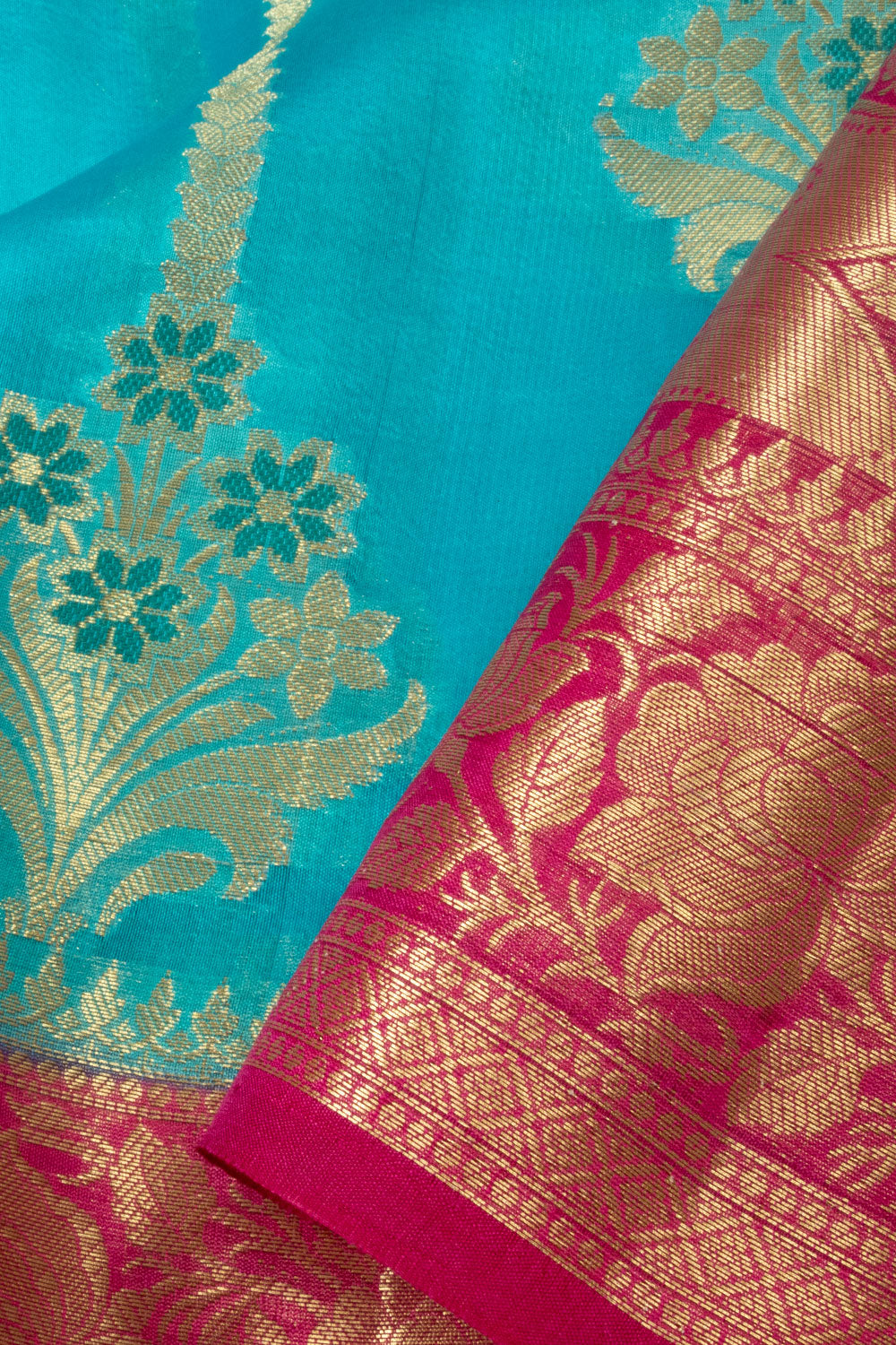 Blue Handloom Banarasi Summer Silk Saree - Avishya