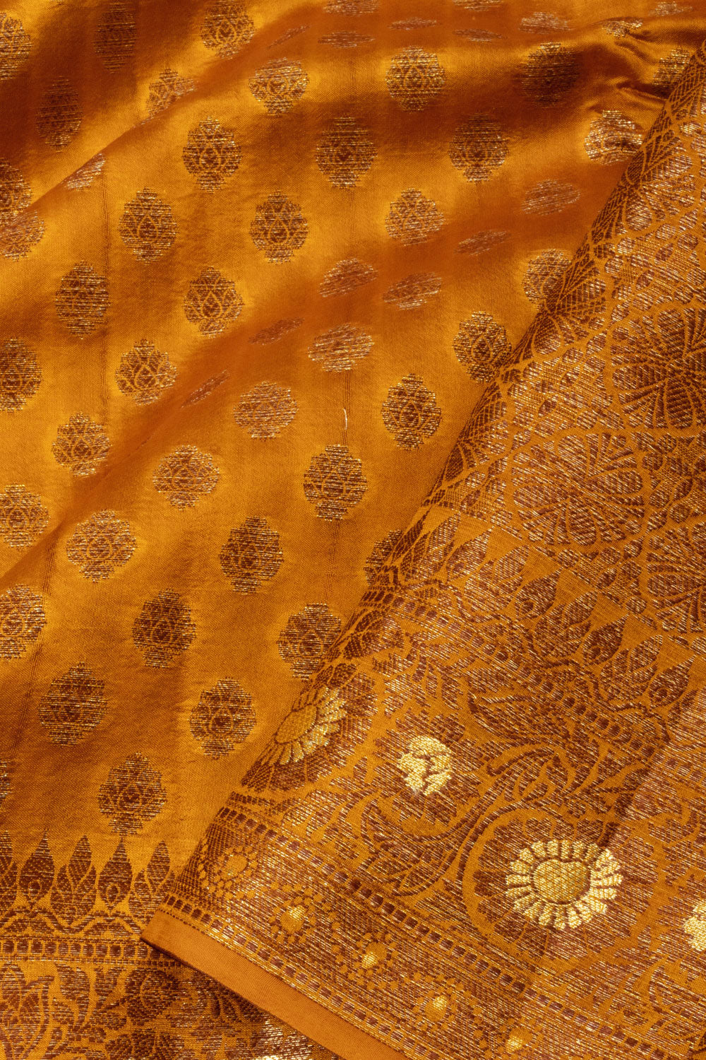 Mustard Yellow Handloom Banarasi Summer Silk Saree  - Avishya