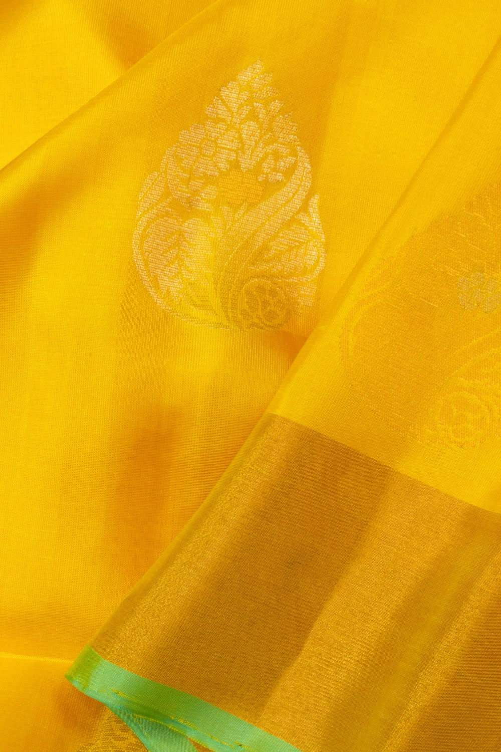Bright Yellow Handloom Kanjivaram Soft Silk Saree - Avishya