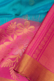 Blue Handloom Kanjivaram Soft Silk Saree - Avishya