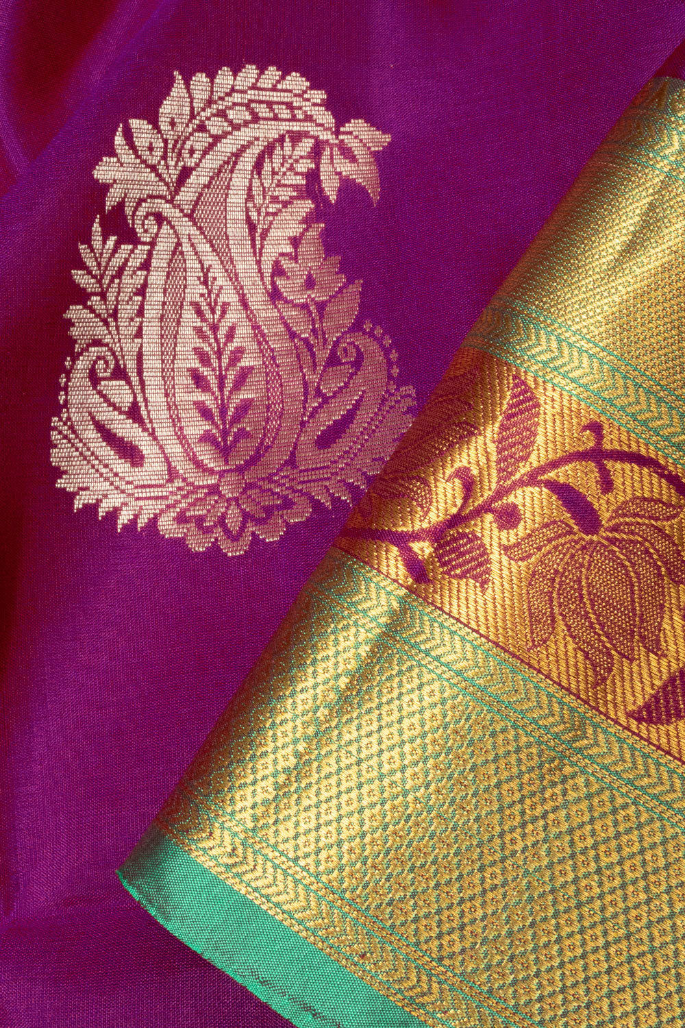 Violet Handloom Kanjivaram Soft Silk Saree - Avishya
