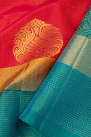 Crimson Red Handloom Kanjivaram Soft Silk Saree - Avishya