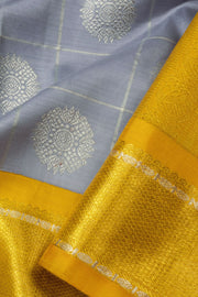 Grey Handloom Kanjivaram Silk Saree - Avishya