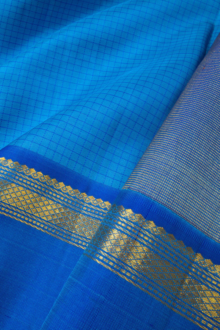 Copper Sulphate Blue Handloom Kanjivaram Silk Saree - Avishya