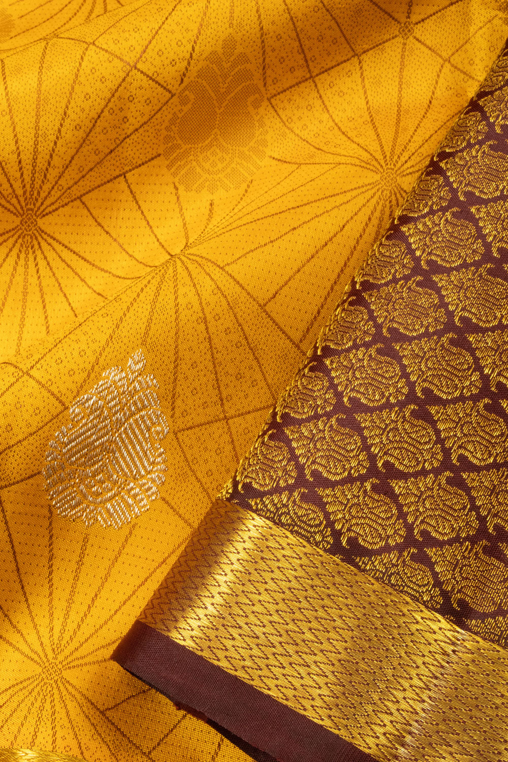 Golden Yellow Handloom Kanjivaram Silk Saree - Avishya