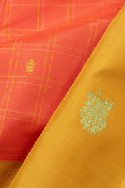 Orange Handloom Kanjivaram Silk Saree - Avishya