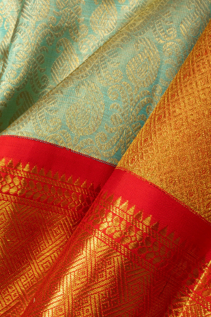 Powder Blue Bridal Kanjivaram Silk Saree - Avishya