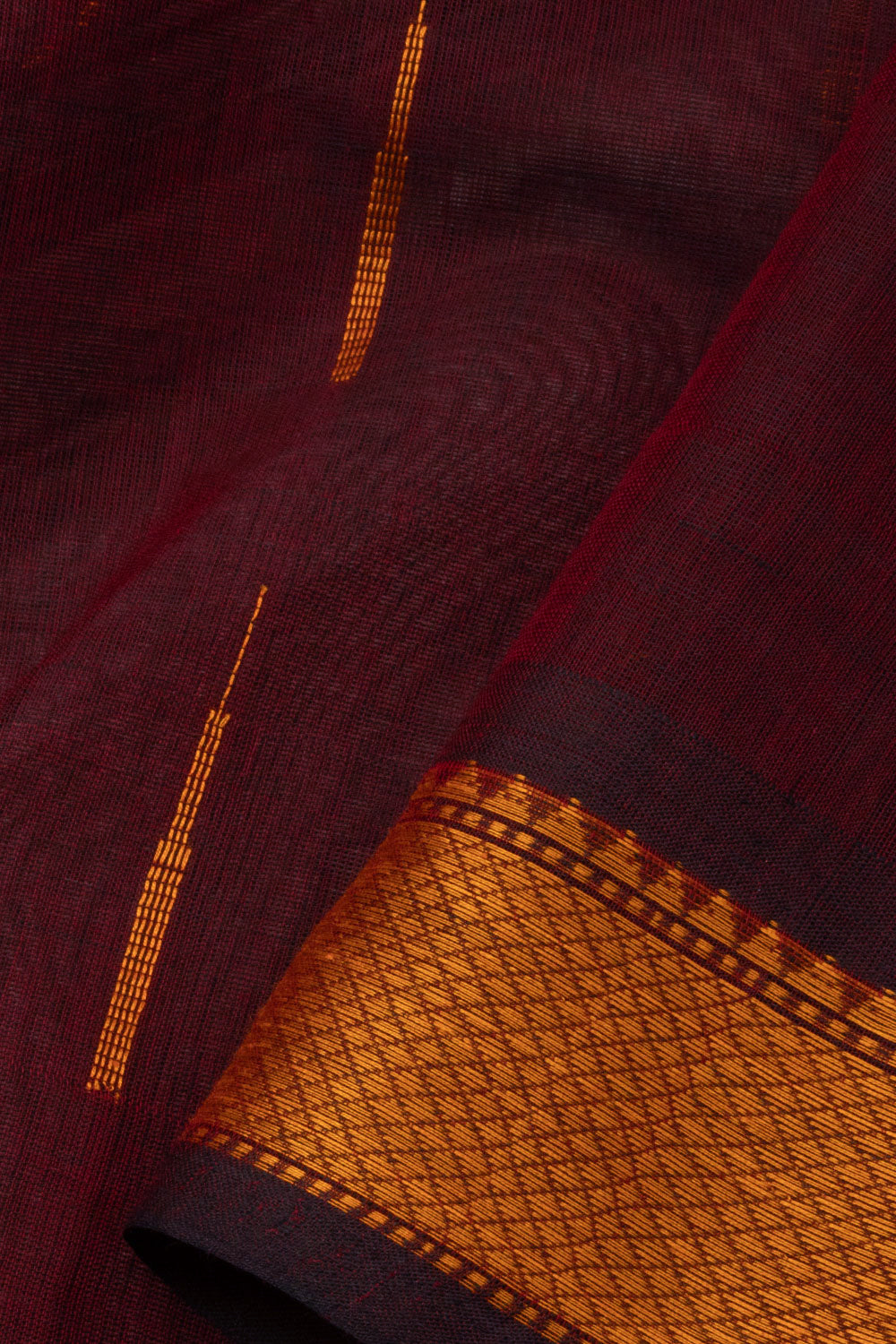 Maroon Handloom Kanchi Cotton Saree - Avishya