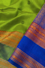 Green Handloom Kanchi Silk Cotton Saree 10077991