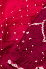 Magenta Handwoven Bandhani Modal Saree - Avishya