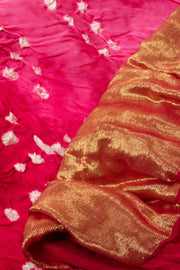 Pink Handwoven Bandhani Modal Saree - Avishya