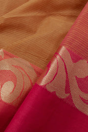 Brown Handloom Dhaniakhali Bengal Cotton Saree - Avishya